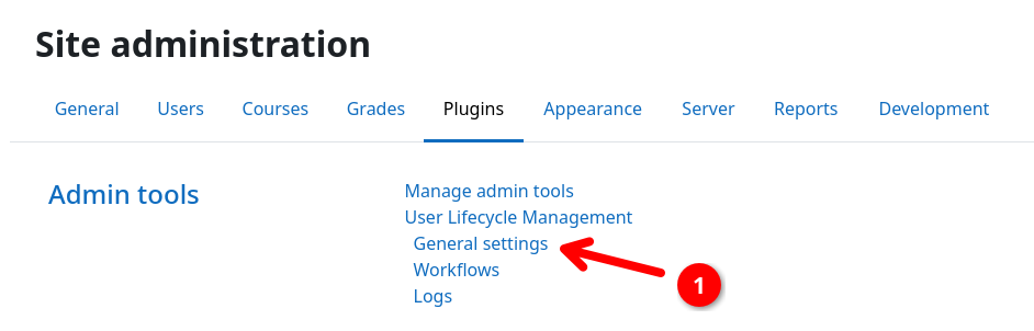 Moodle website administration