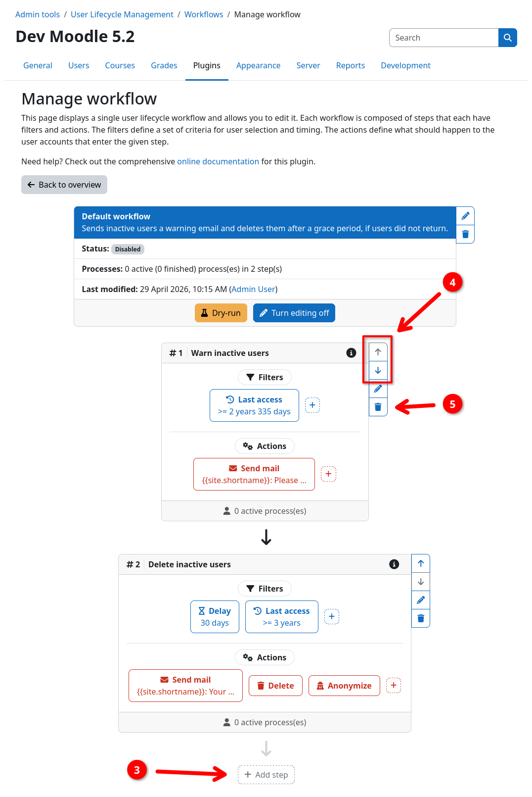 Default workflow definition (edit mode)