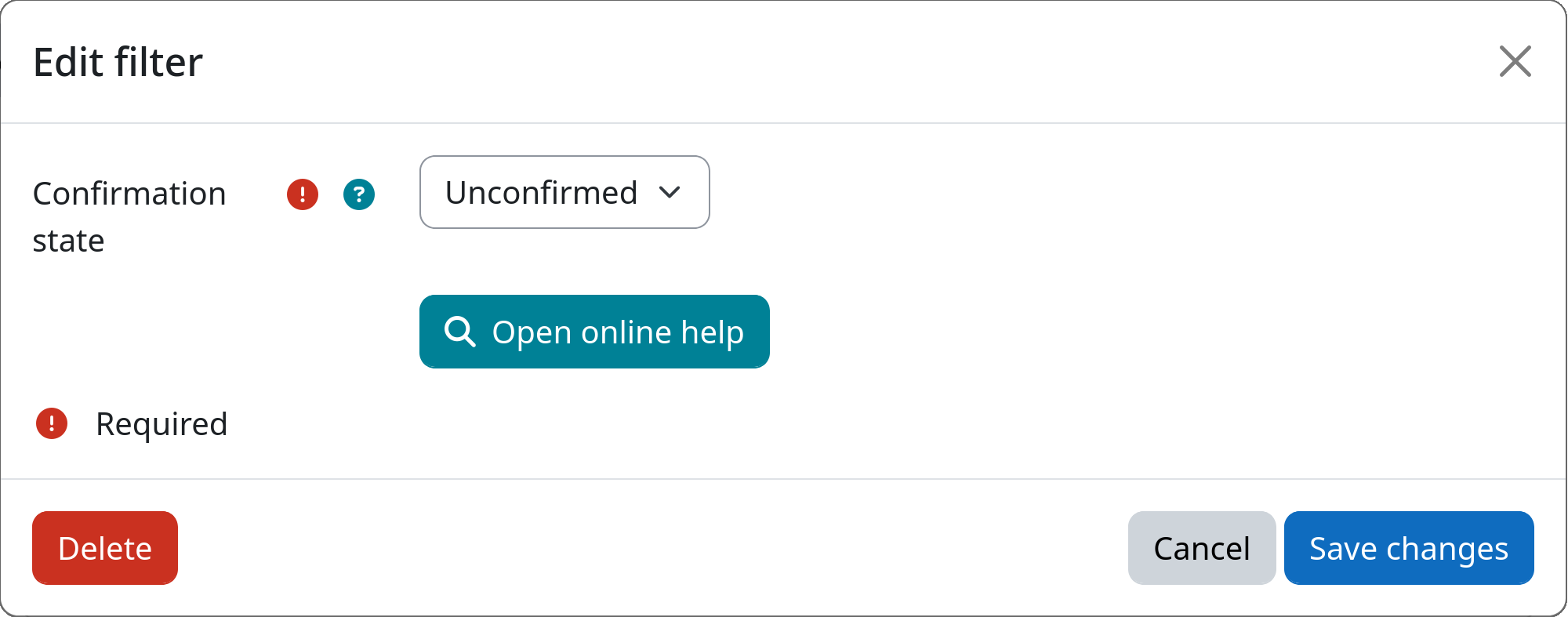 Example screenshot of the instance settings for the account confirmation filter